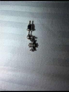 Chrome Hearts Silver Cross Dangle Stud Earring